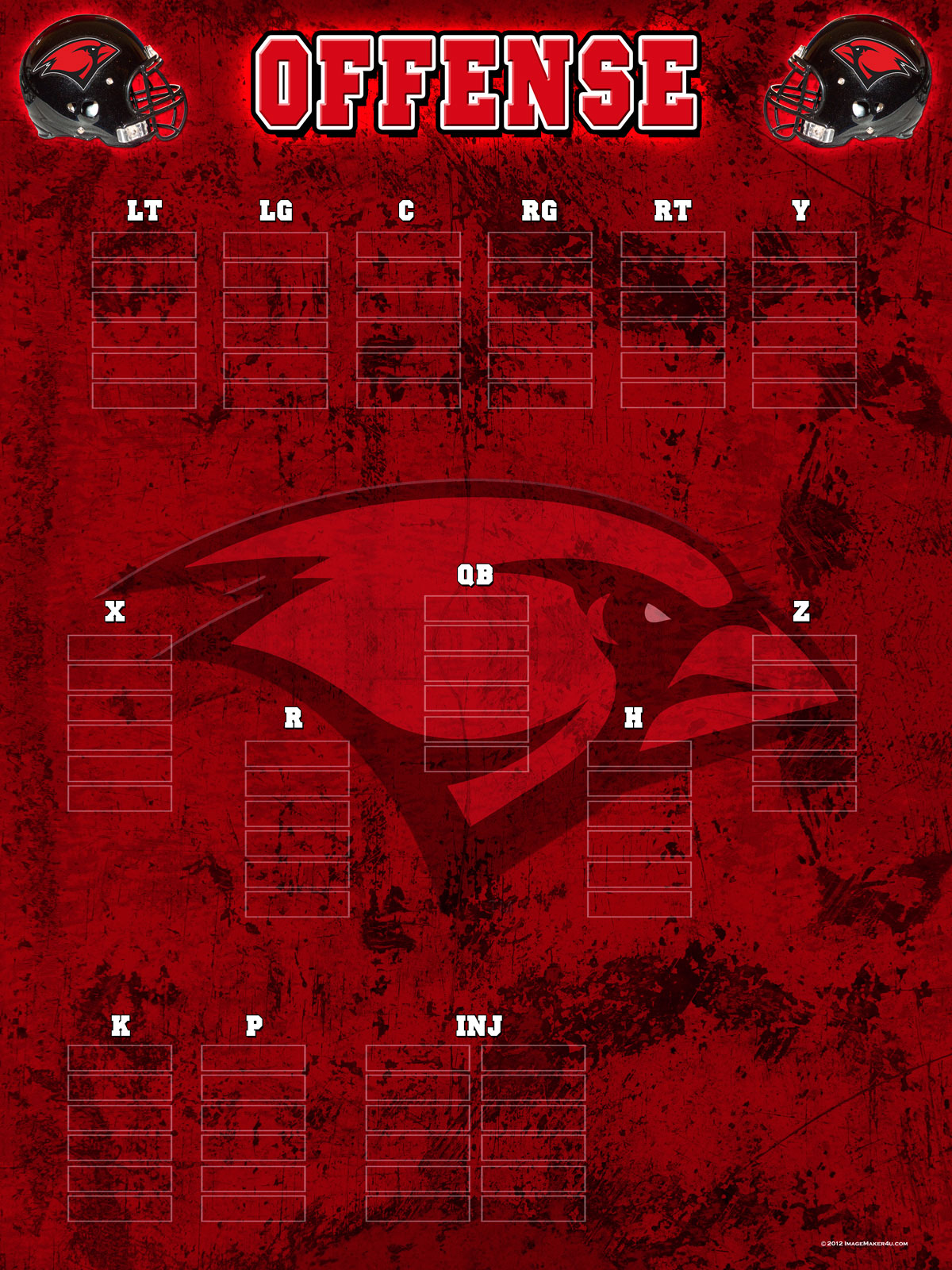 University of Incarnate Word Offensive Depth Chart 4'x3' Image Maker