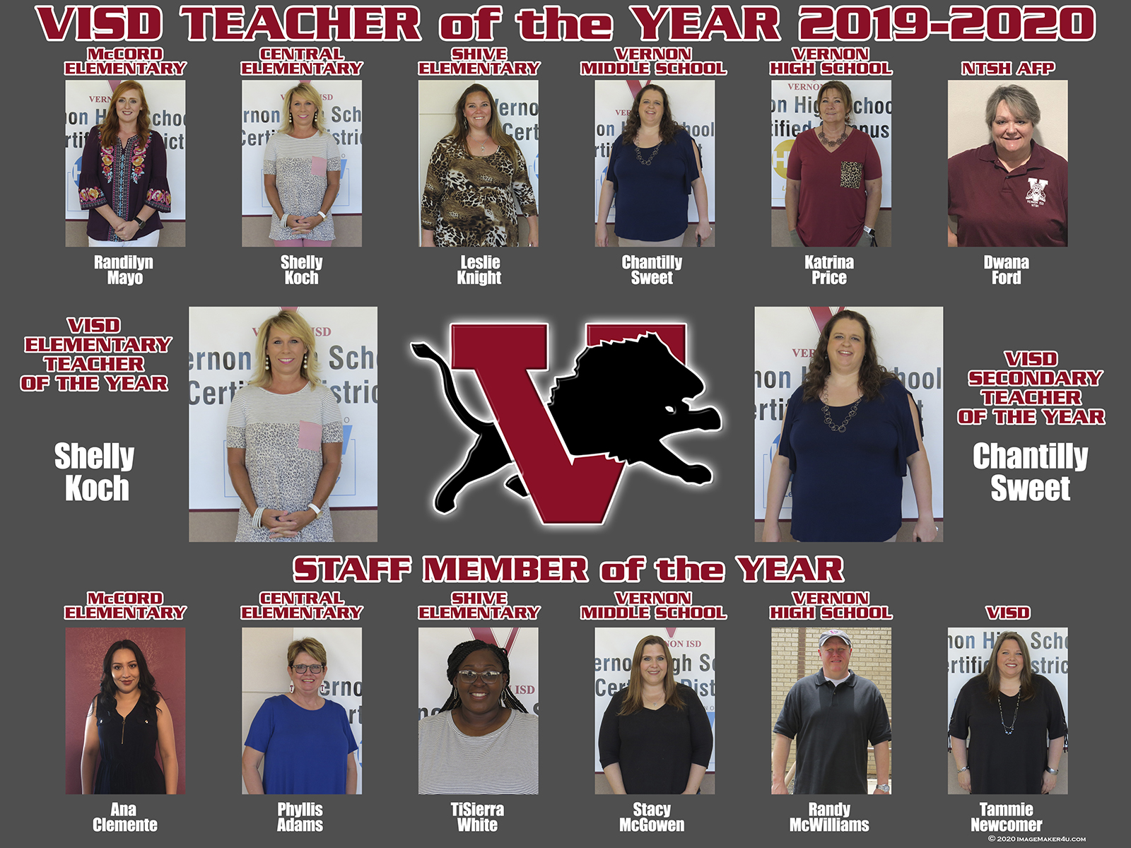 Vernon ISD 2020 Teacher of Year 3x4 Image Maker