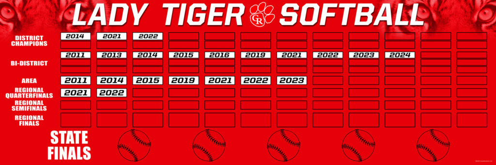 glen rose softball championship board 4x12
