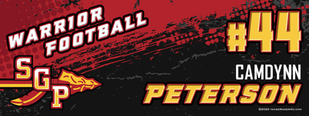 south grand prairie fb 2025 varsity locker tag 3x8