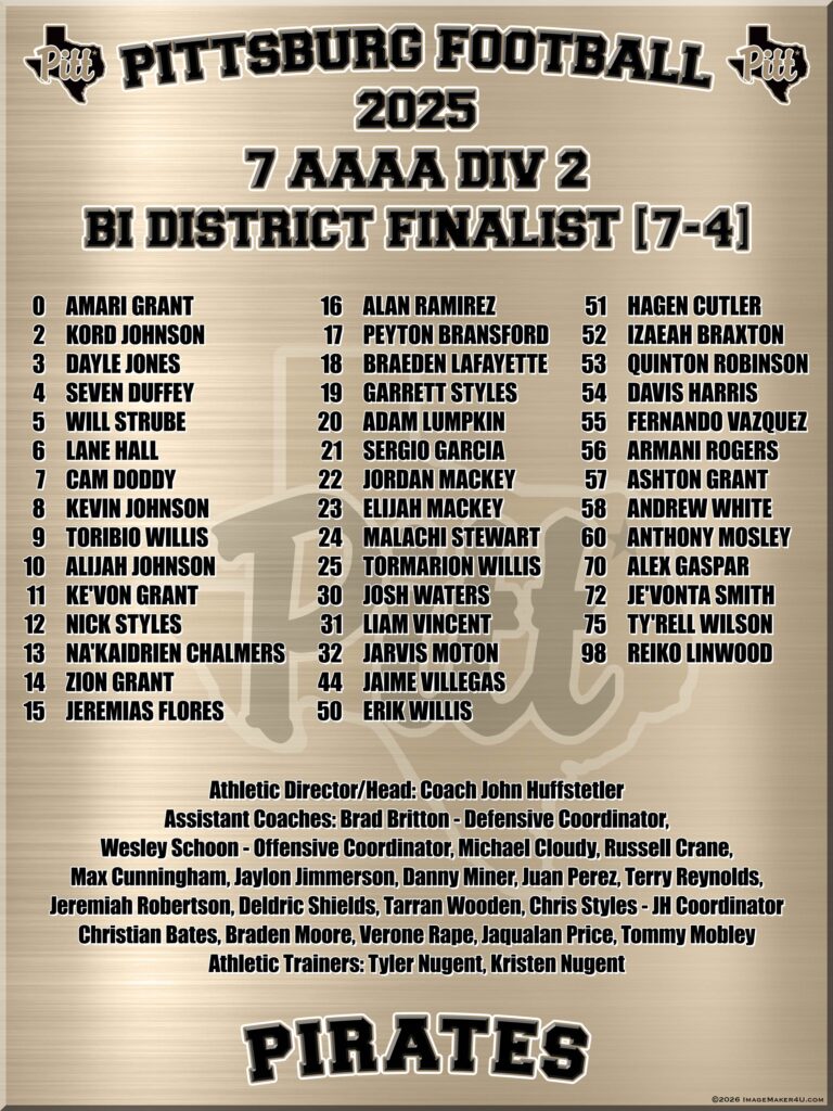 pittsburg fb 2025 playoff board 4x3 vr2
