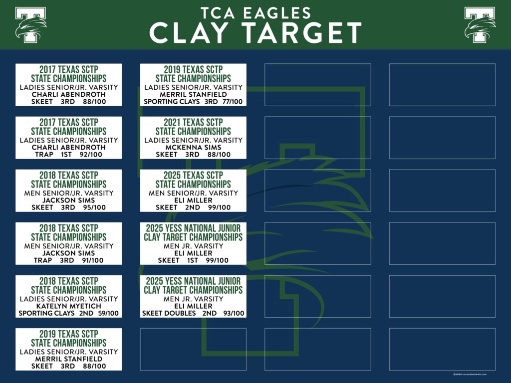 tca clay target history board 3x4